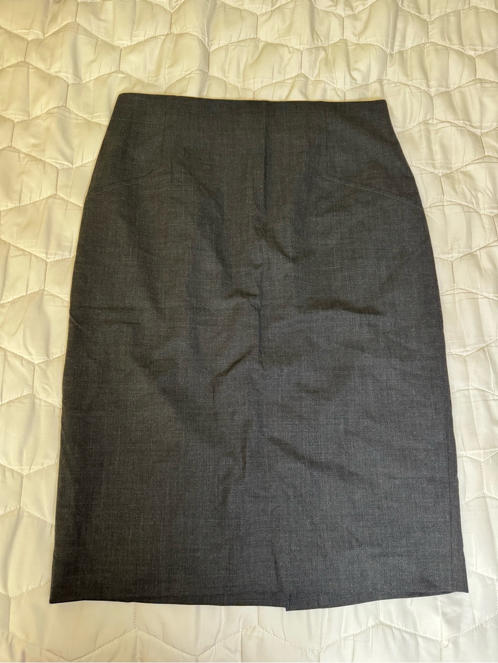 Ellen Tracy Classic Dark Gray Pencil Skirt - Women's Professional Skirt, Size 10